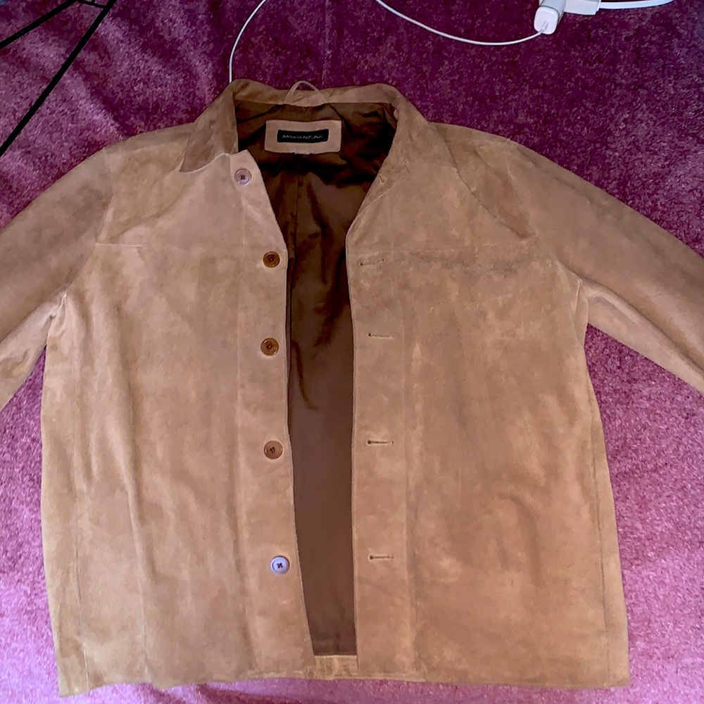 Pig suede leather jacket